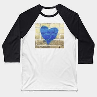 Blue Heart on the Wall Baseball T-Shirt